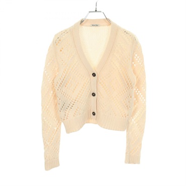 Miu Miu Crochet cardigan MMC863 cashmere Beige #38 Used Women