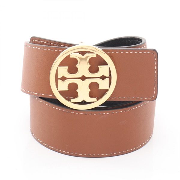 Tory Burch MILLER Reversible Belt 138936 leather Brown Black Used Women XS