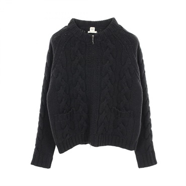 HERMES Cardigan Knitwear wool cashmere Mohair Navy Used Women size 36