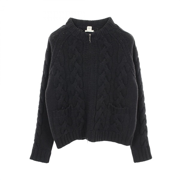 HERMES Cardigan Knitwear wool cashmere Mohair Navy Used Women size 36