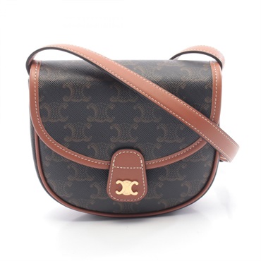 CELINE Triomphe Mini busas Shoulder crossbody Bag 196702BZJ canvas leather black