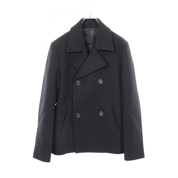 PRADA pea coat UGW658 wool Navy #46 Used mens