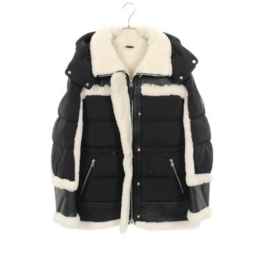 Mackage LILIBETH Shearling Down Jacket Nylon leather Black White Used Women #M