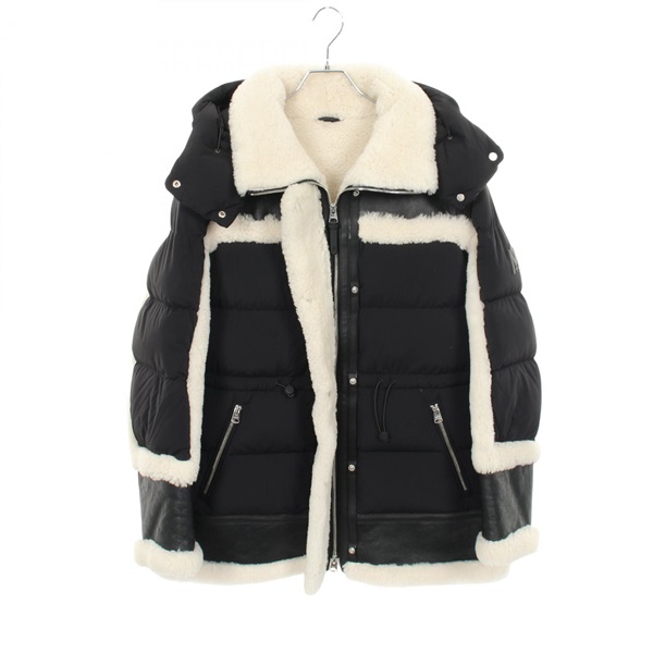 Mackage LILIBETH Shearling Down Jacket Nylon leather Black White Used Women #M