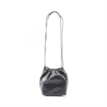 JIL SANDER Drawstring Shoulder Bag J07WG0027 leather Black Used Women