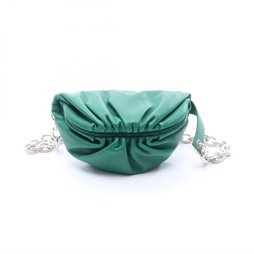 BOTTEGA VENETA The Chain Pouch Mini Waist bag 651445 leather Green Used SHW