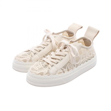 Chloe Lauren lace Sneakers leather Fabric Beige Used Women size 35