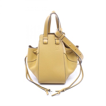 LOEWE Hammock Drawstring Small Shoulder Handbag leather Brown Used Women