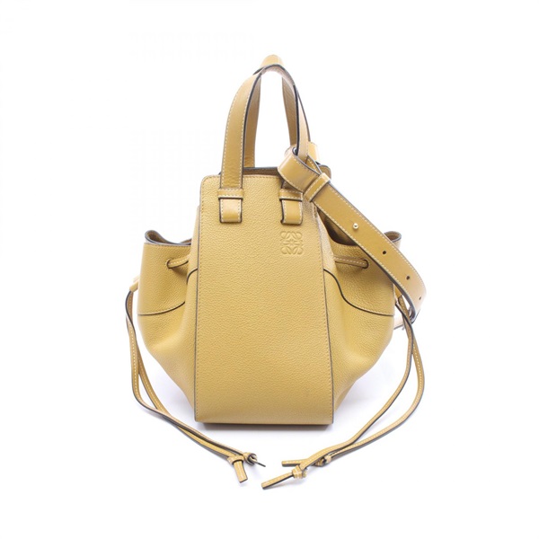 LOEWE Hammock Drawstring Small Shoulder Handbag leather Brown Used Women