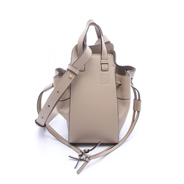 LOEWE Hammock Drawstring Mini Shoulder Handbag leather Beige Used Women