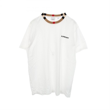 BURBERRY Nova Check Short sleeve T-shirt cotton White Beige Used mens size M