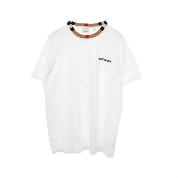BURBERRY Nova Check Short sleeve T-shirt cotton White Beige Used mens size M
