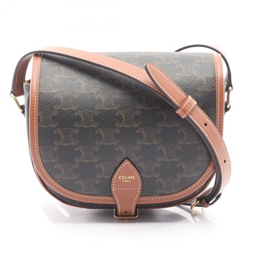 CELINE Folco Medium Bag Triomphe Shoulder Crossbody Bag 191502BZJ canvas leather