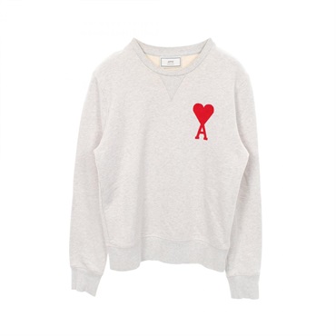 AMI Heart Logo Crew neck Sweatshirts cotton Gray Used unisex size S