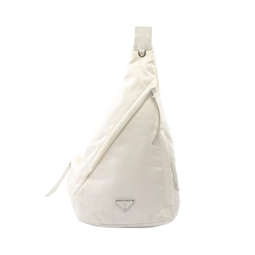 PRADA Re-Nylon Waist bum belt bag 2VZ092 Nylon leather White Used unisex
