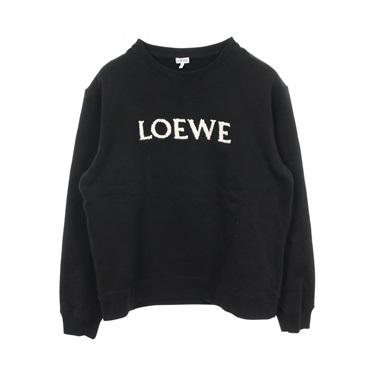 LOEWE Regular fit Sweatshirt Logo cotton Black Used mens size L