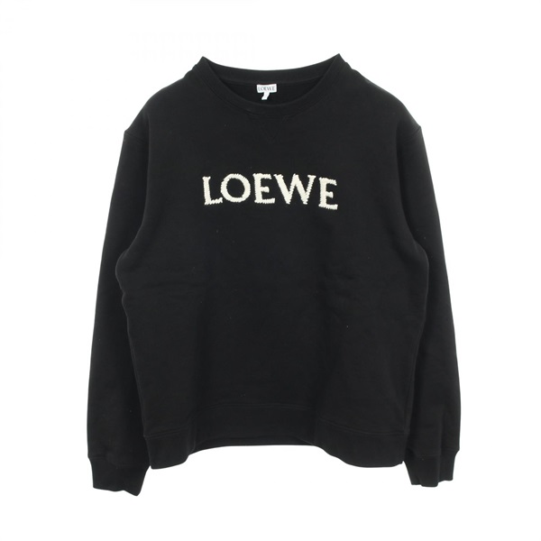 LOEWE Regular fit Sweatshirt Logo cotton Black Used mens size L