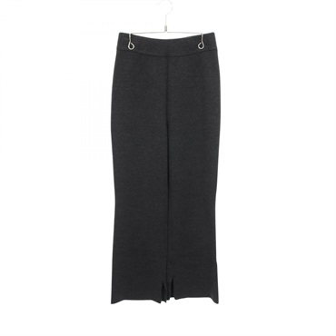 Chaos Knit Long Pants Trouser wool Gray Used Women #FREE SIZE