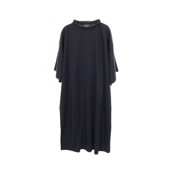 BALENCIAGA Mock neck T-shirt Dress Short sleeves Cupra Navy Used Women size S