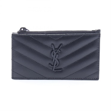 SAINT LAURENT PARIS Monogram Fragment Zip Card Case coin purse 607915BOW011000