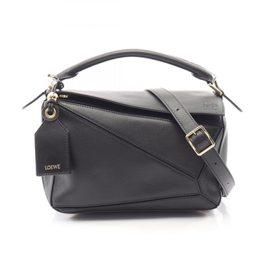 LOEWE Puzzle Small Shoulder Crossbody Handbag leather Black GHW Used Women