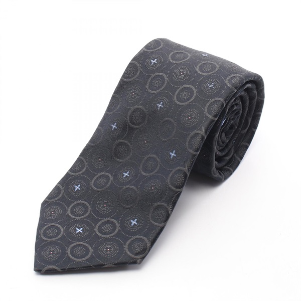 LOUIS VUITTON Monogram flower Tie Silk Black Used mens