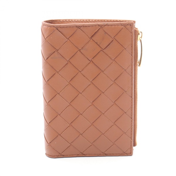 BOTTEGA VENETA Intrecciato Bi-fold wallet 749940 Lambskin Brown Used mens