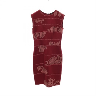 TADASHI SHOJI Embroidery Sleeveless Dress polyester Bordeaux Used Women size S