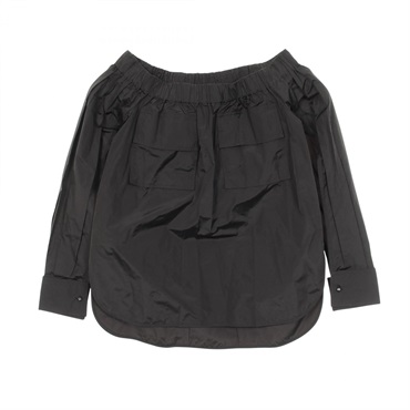 MAX MARA Off the shoulder Blouse Shirt Long sleeves #36 polyester Black Women