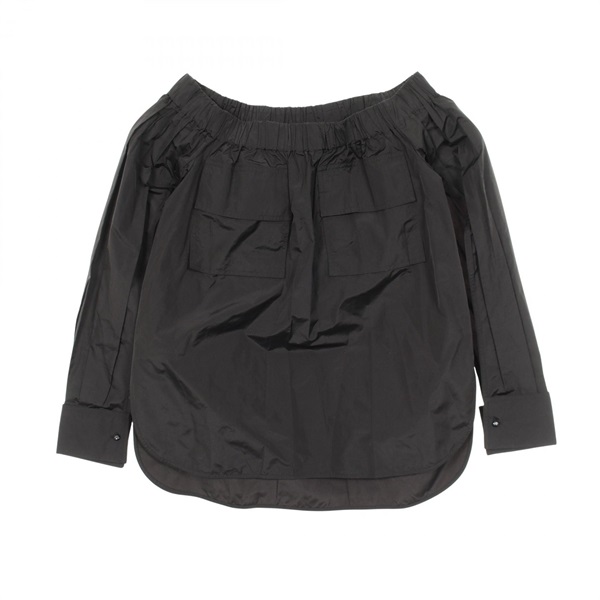 MAX MARA Off the shoulder Blouse Shirt Long sleeves #36 polyester Black Women