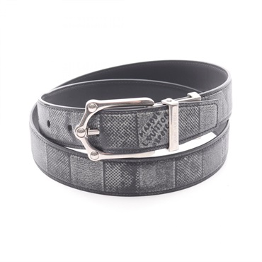 LOUIS VUITTON LV Frog Reversible Belt Damier Belt leather Gray Used mens