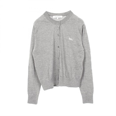 MAISON KITSUNE FOX Patch Regular cardigan wool Gray #S Used Women