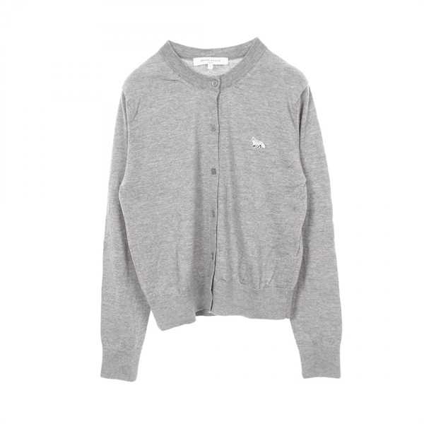 MAISON KITSUNE FOX Patch Regular cardigan wool Gray #S Used Women