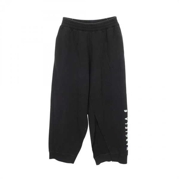 MM6 Maison Margiela Logo print distressed finish Pants cotton Black #M Used mens