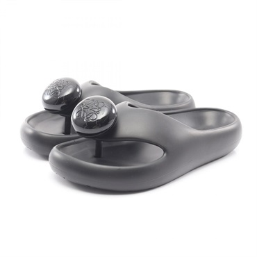 LOEWE Form Pebble Sandals rubber Black Used Women #36