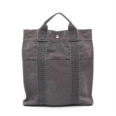 HERMES Herline a dos MM Rucksack Backpack Nylon canvas Gray Used unisex SHW