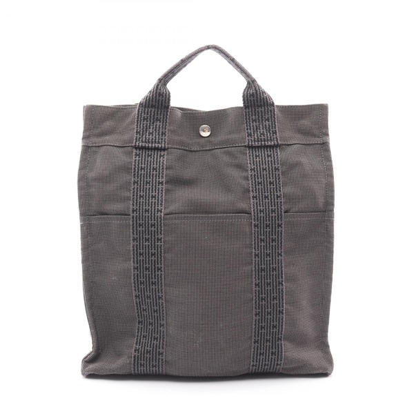 HERMES Herline a dos MM Rucksack Backpack Nylon canvas Gray Used unisex SHW