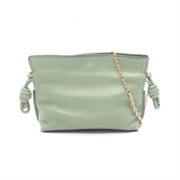 LOEWE Flamenco Nano Clutch business chain shoulder bag A411FC6X01 leather Green