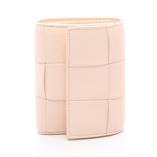 BOTTEGA VENETA Cassette Maxi Intrecciato Small Tri-fold wallet 651372 leather