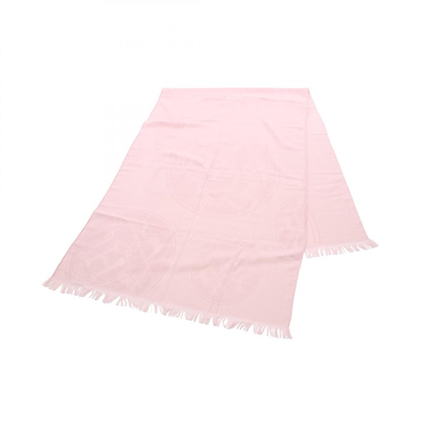 HERMES New Libris Stole Silk cashmere Pink Used Women