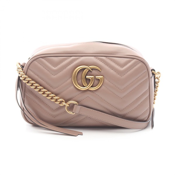 GUCCI GG Marmont Chain Shoulder Bag 447632 leather Pink Used Women