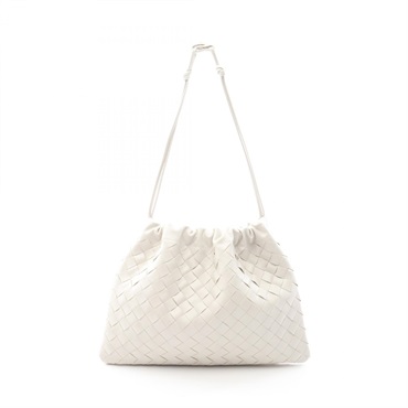 BOTTEGA VENETA DUST BAG Intrecciato Shoulder Bag 796728 leather White Used Women