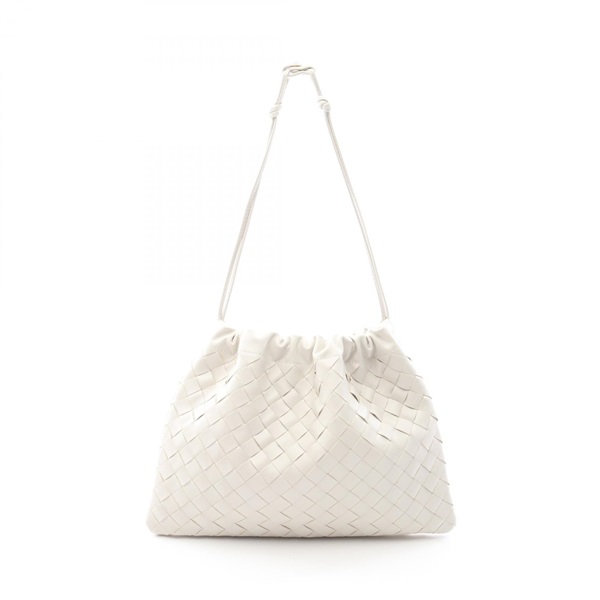 BOTTEGA VENETA DUST BAG Intrecciato Shoulder Bag 796728 leather White Used Women