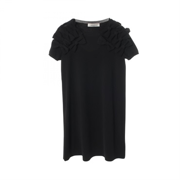 Valentino PAP Ribbon Knit Dress Rayon polyester Black #S Used Women