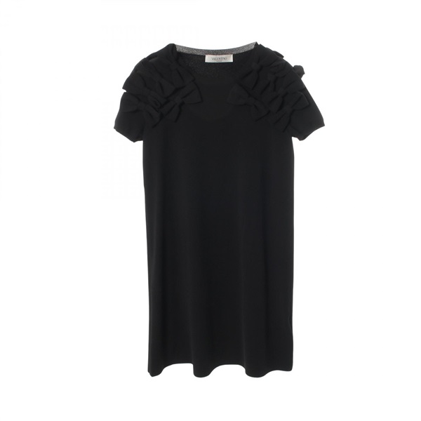 Valentino PAP Ribbon Knit Dress Rayon polyester Black #S Used Women