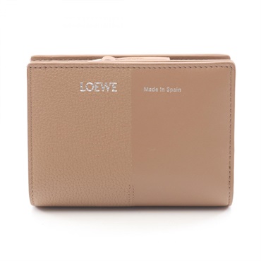 LOEWE Duet Compact Bi-fold wallet C612NCWX01 leather Brown Used Women