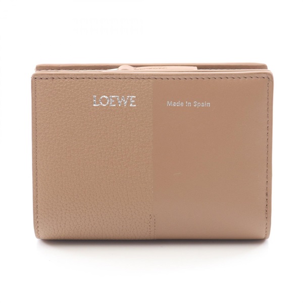 LOEWE Duet Compact Bi-fold wallet C612NCWX01 leather Brown Used Women
