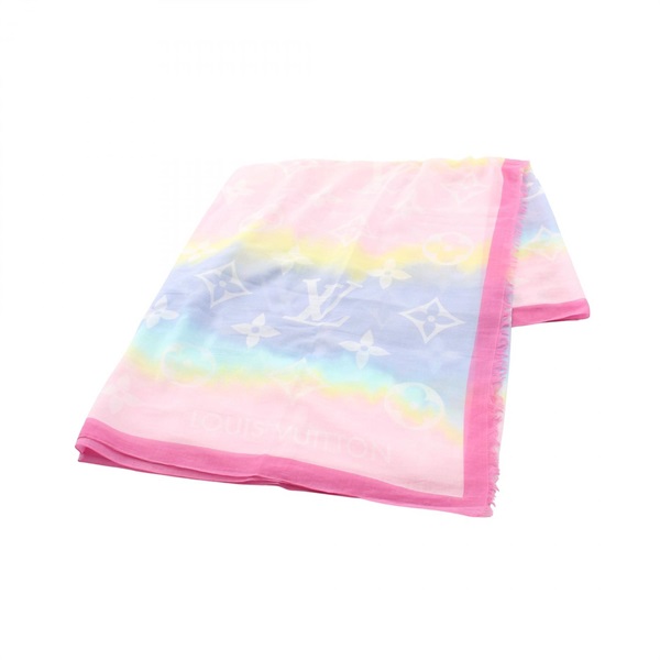 LOUIS VUITTON Monogram LV Escale Shawl Stole cotton Pink Multicolor Pink Used