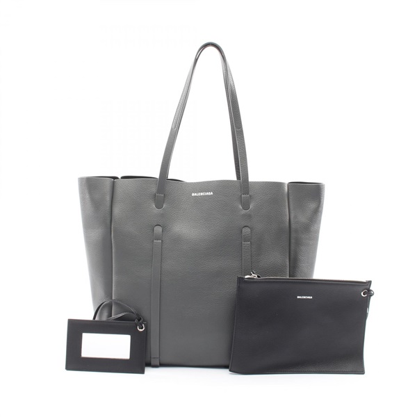BALENCIAGA Everyday Tote S Shoulder Bag with pouch 475199 leather Gray Used
