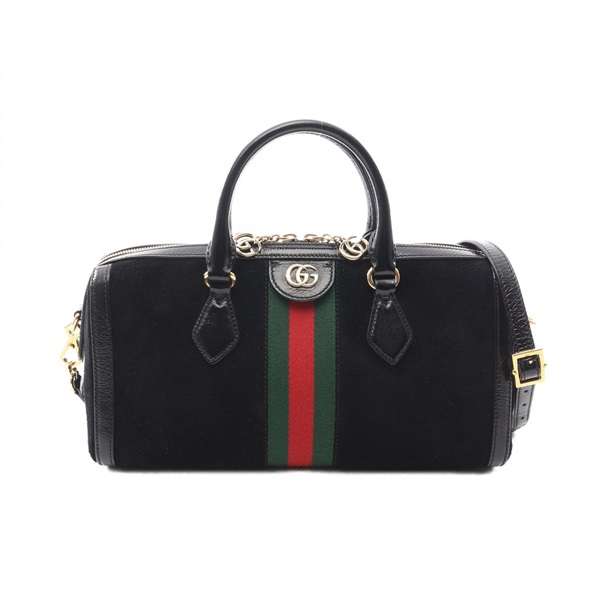 GUCCI Ophidia GG Medium 2-Way Handbag 524532 Suede Patent leather Black Multi